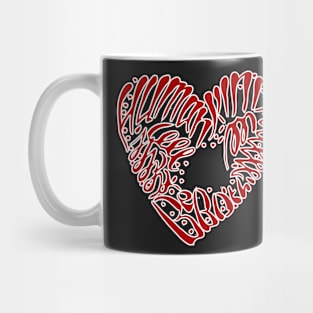 Humankind Be Both Red Heart Shaped Grunge Mug